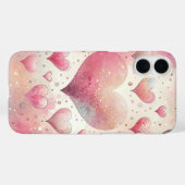 PASTEL ROZE GRIJS WITTE VALENTIJN LIEFDE HARTEN Case-Mate iPhone CASE (Achterkant (horizontaal))