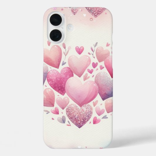 PASTEL ROZE GRIJS WITTE VALENTIJN LIEFDE HARTEN Case-Mate iPhone CASE (Achterkant)