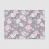 PASTEL ROZE & GRIJZE BABY MEISJE BLOEMEN TISSUEPAPIER (Voorkant)