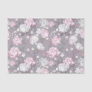 PASTEL ROZE & GRIJZE BABY MEISJE BLOEMEN TISSUEPAPIER