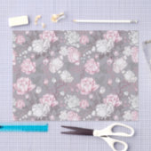 PASTEL ROZE & GRIJZE BABY MEISJE BLOEMEN TISSUEPAPIER (Craft)