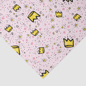  pastel roze grillige kroon doedel patroon tissuepapier (Detail)