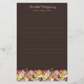 Pastel roze grillige lente bloemen tuin bloeit briefpapier (Voorkant)