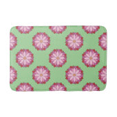 Pastel Roze Groen Aziatisch Medaillon Bloemen Badmat (Voorkant)