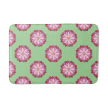 Pastel Roze Groen Aziatisch Medaillon Bloemen