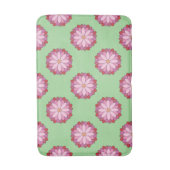 Pastel Roze Groen Aziatisch Medaillon Bloemen Badmat (Voorkant Verticaal)