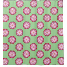 Pastel Roze Groen Aziatisch Medaillon Bloemen