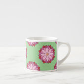 Pastel Roze Groen Aziatisch Medaillon Bloemen Espresso Kop (Rechts)