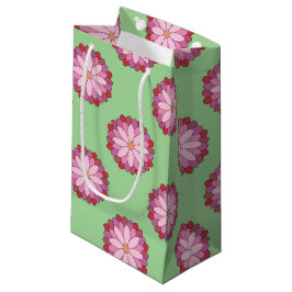 Pastel Roze Groen Aziatisch Medaillon Bloemen Klein Cadeauzakje