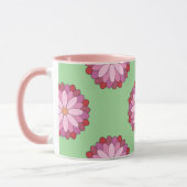 Pastel Roze Groen Aziatisch Medaillon Bloemen Mok (Links)
