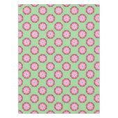 Pastel Roze Groen Aziatisch Medaillon Bloemen Tafelkleed (Voorkant)