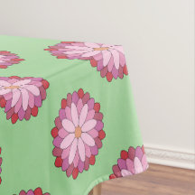 Pastel Roze Groen Aziatisch Medaillon Bloemen