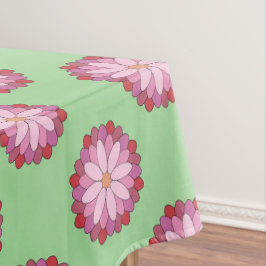 Pastel Roze Groen Aziatisch Medaillon Bloemen Tafelkleed