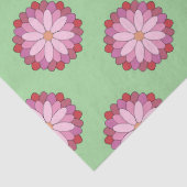 Pastel Roze Groen Aziatisch Medaillon Bloemen Tissuepapier (Detail)