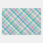 Pastel Roze, Groen, Blauw & Wit Plaid Inpakpapier Vel (Voorkant)