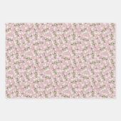 Pastel Roze Groen Bloemen Inpakpapier Vel (Voorkant 2)