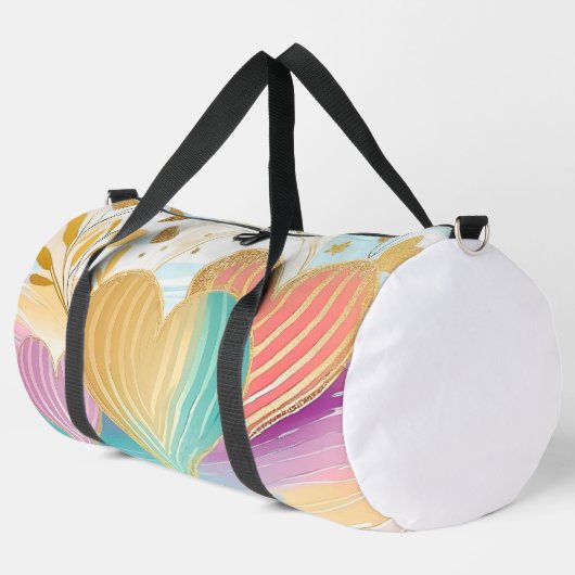 PASTEL ROZE GROEN GEEL PAARSE GOUDEN HARTEN PLUNJEZAK (Linkerhoek)