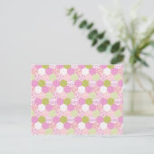 Pastel Roze Groen Patchwork Quilt Design Briefkaart (Staand voorkant)