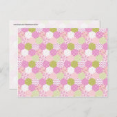 Pastel Roze Groen Patchwork Quilt Design Briefkaart (Voorkant / Achterkant)