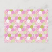 Pastel Roze Groen Patchwork Quilt Design Briefkaart (Voorkant)