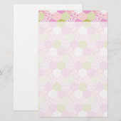  Pastel Roze Groen Patchwork Quilt Design Briefpapier (Voorkant / Achterkant)