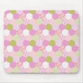  Pastel Roze Groen Patchwork Quilt Design Muismat (Voorkant)