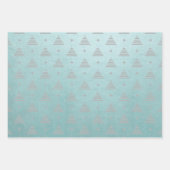 Pastel Roze Groen Zilver Modern Kerstmispatroon Inpakpapier Vel (Voorkant)