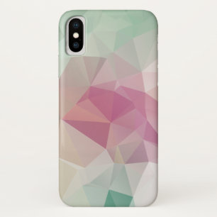 Pastel roze groene Abstracte piramide patroonkunst iPhone X Hoesje