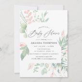 Pastel Roze Groene Baby Shower Kaart (Voorkant)