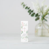 Pastel Roze Groene Bevestigingsbladwijzer Mini Visitekaartje (Staand voorkant)
