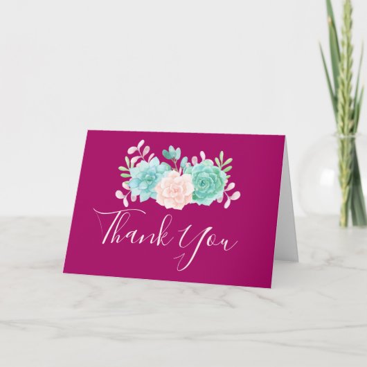 Pastel Roze & Groene Bloemboeket Bedankt (Voorkant)