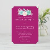 Pastel Roze & Groene Bloemboeket Bruiloft Kaart (Staand voorkant)