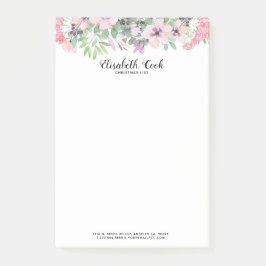 Pastel Roze & Groene Bloemen Rand Post-it® Notes