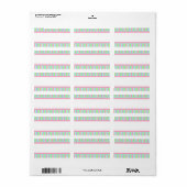 Pastel Roze, Groene en Paarse Strepen voor Feesten Etiket (Full Sheet)