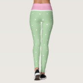Pastel Roze Groene en Witte Polka Dots Leggings (Achterkant)