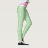 Pastel Roze Groene en Witte Polka Dots Leggings (Rechts)