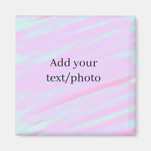 Pastel roze groene foto tekst aquarel retro magneet