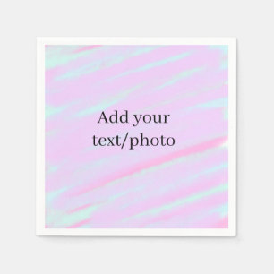 Pastel roze groene foto tekst aquarel retro  servet