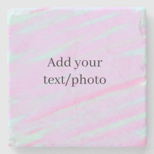 Pastel roze groene foto tekst aquarel retro  stenen onderzetter