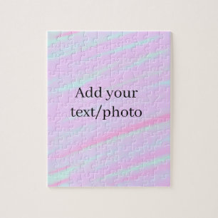 Pastel roze groene foto toevoegen tekst aquarel re legpuzzel