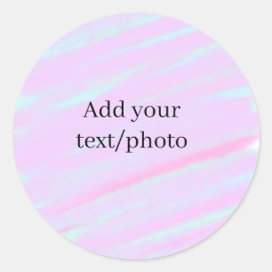 Pastel roze groene foto toevoegen tekst aquarel re ronde sticker