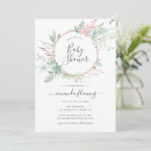 Pastel Roze Groene Geometrische Baby Shower Kaart (Staand voorkant)