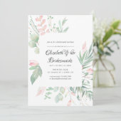 Pastel Roze Groene Juffrouwenlunch Kaart (Staand voorkant)