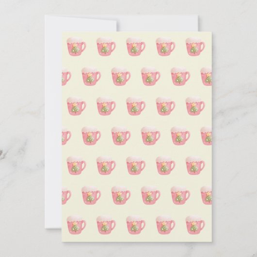 Pastel Roze Groene Kerst Tea Party Kaart (Achterkant)