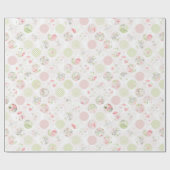 Pastel Roze Groene Lente Shabby Bloemen Cadeaupapier (Vlak)
