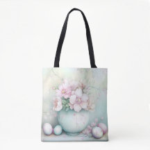 PASTEL ROZE & GROENE PAASVAAS & BLOEMEN