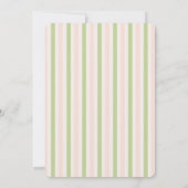 Pastel Roze & Groene Strepen Rand Retro Bruiloft Save The Date (Achterkant)
