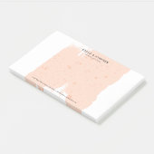 Pastel-roze grungy-penseelstreek post-it® notes (Schuin)