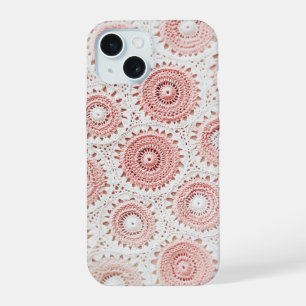 Pastel Roze Haakwerk iPhone 15 Case