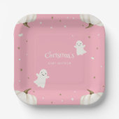 Pastel Roze Halloween Baby shower Papier Bord (Voorkant)